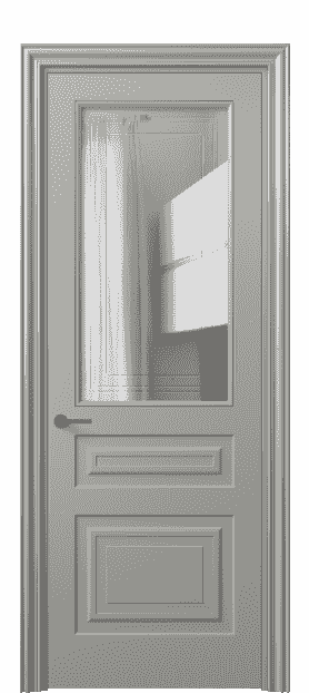 Дверь межкомнатная 8412 МНСР Прозрачное стекло с гравировкой Mascot. Цвет Матовый нейтральный серый. Материал Гладкая эмаль. Коллекция Mascot. Картинка.