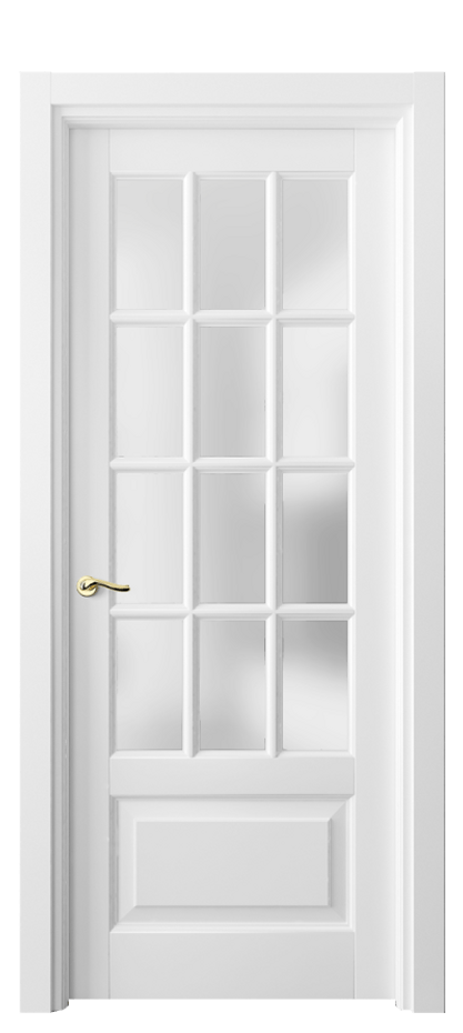 Межкомнатная дверь Лигнум 0728 Матовый белоснежный Сатинированное стекло Цена 119999 ₽ | Volhovec