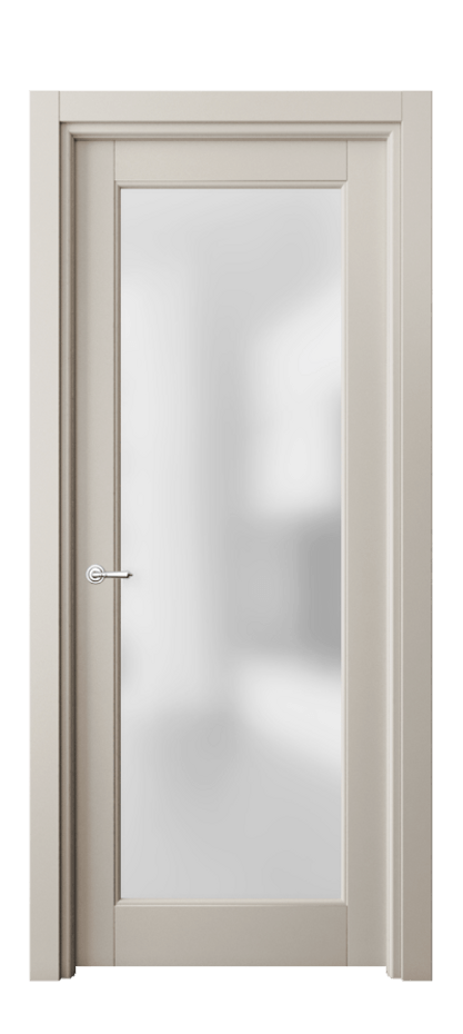Межкомнатная дверь Тоскана Элегантэ 6300 Матовый светло-бежевый Сатинированное стекло Цена 94599 ₽ | Volhovec
