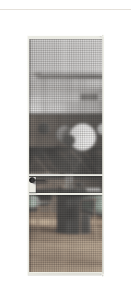 Алюминиевая дверь АЛПЛ040.02 Алюминий светло-серый Декоративное стекло с сеткой "Mesh silver", триплекс, 6 мм Цена 117452  | Volhovec