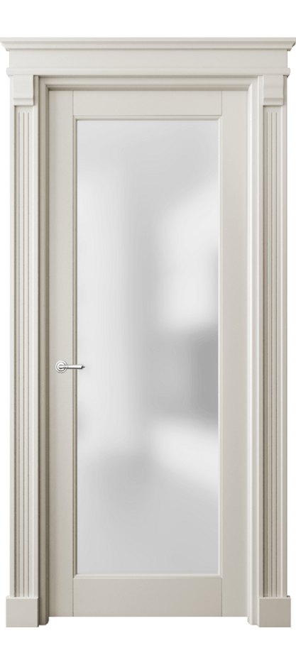 Межкомнатная дверь Тоскана Элегантэ 6300 Матовый облачно-серый Сатинированное стекло Цена 161219 ₽ | Volhovec