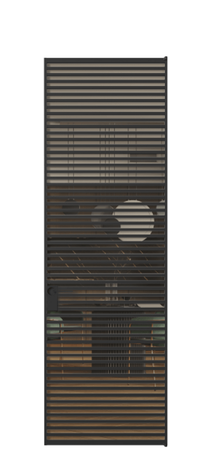 Алюминиевая дверь АЛПЛ040.07 Алюминий Черный Прозрачное бронзовое стекло, триплекс Цена 177520  | Volhovec