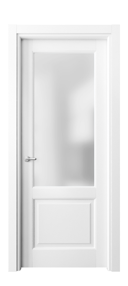 Межкомнатная дверь Тоскана Плано 6302 Матовый белоснежный Сатинированное стекло Цена 92299 ₽ | Volhovec