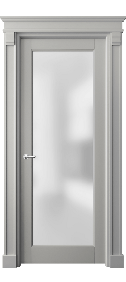 Межкомнатная дверь Тоскана Элегантэ 6300 Матовый нейтральный серый Сатинированное стекло Цена 156439 ₽ | Volhovec