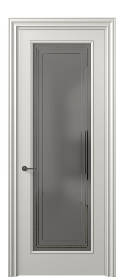 Межкомнатная дверь Маскот 8400 Матовый серый Сатинированное серое стекло с гравировкой "Грани", триплекс Цена 66824 ₽ | Volhovec