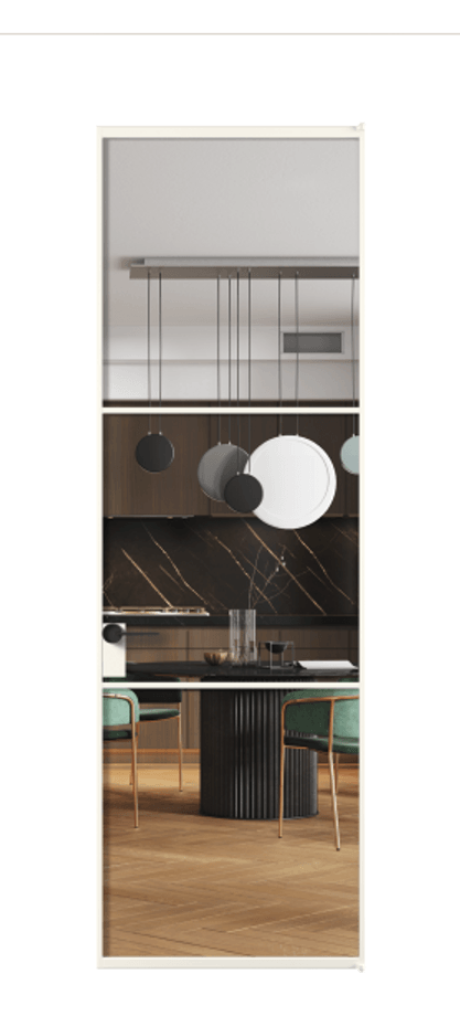 Алюминиевая дверь АЛПЛ040.03 Алюминий пудровый белый Прозрачное стекло "Crystal Vision", калёное, 6 мм Цена 23842760  | Volhovec