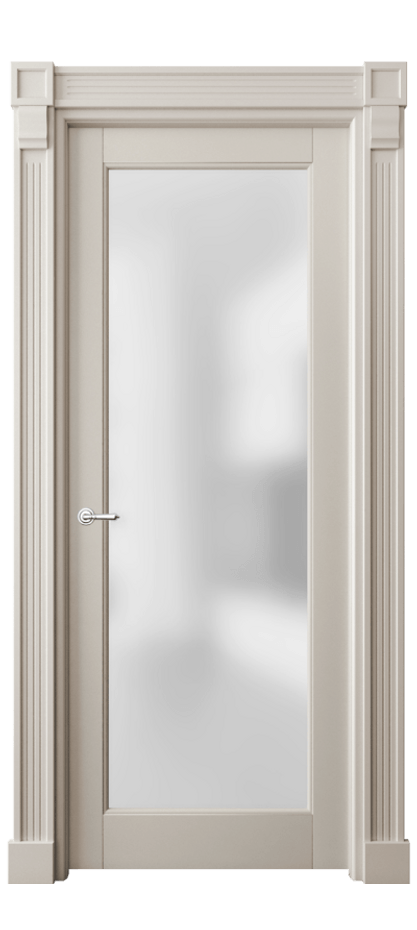 Межкомнатная дверь Тоскана Элегантэ 6300 Матовый светло-бежевый Сатинированное стекло Цена 139539 ₽ | Volhovec