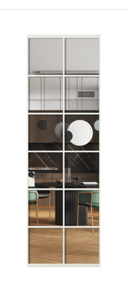 Алюминиевая дверь АЛПЛ040.05 Алюминий светло-серый Прозрачное стекло "Crystal Vision", калёное, 6 мм Цена 24719720  | Volhovec