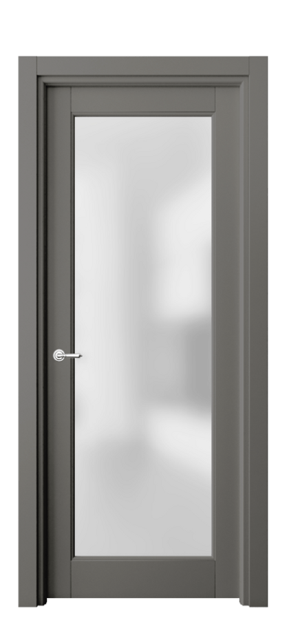 Межкомнатная дверь Тоскана Элегантэ 6300 Матовый классический серый Сатинированное стекло Цена 92299 ₽ | Volhovec