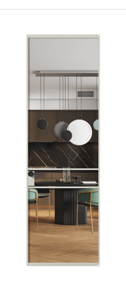 Алюминиевая дверь АЛПЛ040.02 Алюминий тёплый серый Прозрачное стекло "Crystal Vision", калёное, 6 мм Цена 23842760  | Volhovec