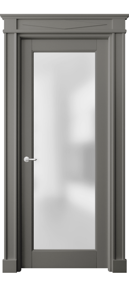 Межкомнатная дверь Тоскана Элегантэ 6300 Матовый классический серый Сатинированное стекло Цена 156439 ₽ | Volhovec