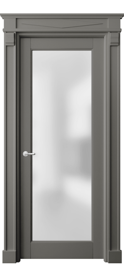 Межкомнатная дверь Тоскана Элегантэ 6300 Матовый классический серый Сатинированное стекло Цена 161219 ₽ | Volhovec