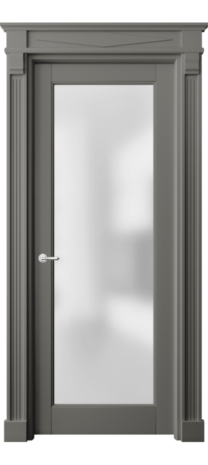 Межкомнатная дверь Тоскана Элегантэ 6300 Матовый классический серый Сатинированное стекло Цена 165999 ₽ | Volhovec