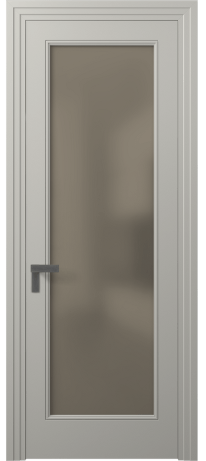 Межкомнатная дверь Rocca 8300 Матовый тёплый серый Сатинированное бронзовое стекло, триплекс Цена 71319 ₽ | Volhovec