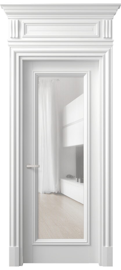 Межкомнатная дверь Antique 7300 Бук белоснежный Рифлёное стекло "Дюна", триплекс Цена 168609 ₽ | Volhovec