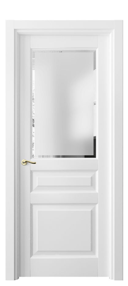 Межкомнатная дверь Lignum 0710 Бук белоснежный Сатинированное стекло с фацетом, 6 мм Цена 97499 ₽ | Volhovec