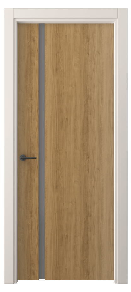 Межкомнатная дверь Фридом 4222 Грецкий орех Сатинированное серое стекло, триплекс Цена 33474 ₽ | Volhovec