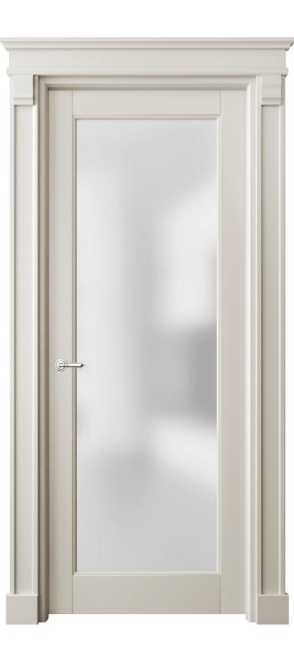 Межкомнатная дверь Тоскана Элегантэ 6300 Матовый облачно-серый Сатинированное стекло Цена 156439 ₽ | Volhovec