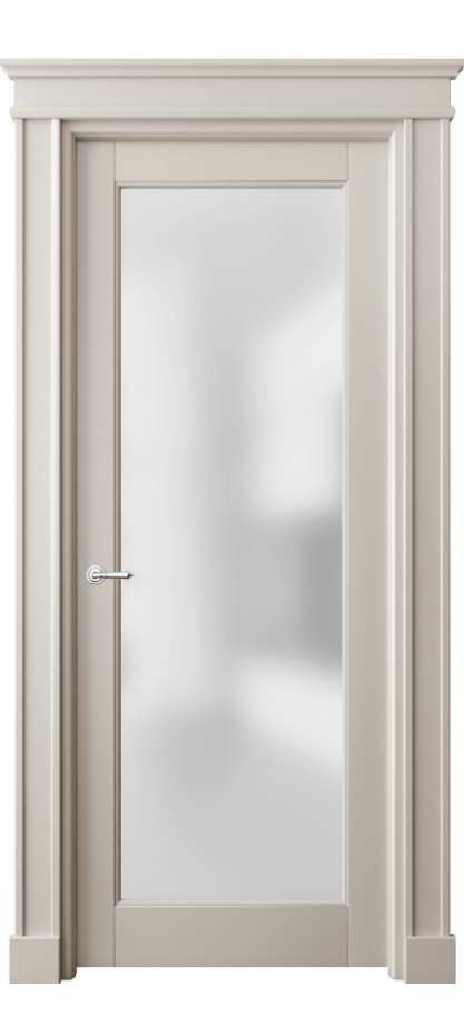 Межкомнатная дверь Тоскана Элегантэ 6300 Матовый светло-бежевый Сатинированное стекло Цена 151659 ₽ | Volhovec