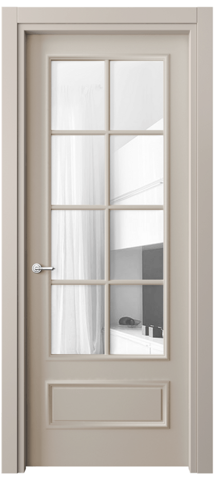 Дверь межкомнатная Париж 8112 Матовый светло-бежевый Прозрачное стекло Гладкий наличник МСБЖ Цена 61724 ₽ Наличники уже входят в базовый комплект. Фабрика дверей Волховец 8 (800) 551 43 19 Межкомнатная дверь Париж 8112 Матовый светло-бежевый Прозрачное стекло Цена 61724 ₽| Volhovec