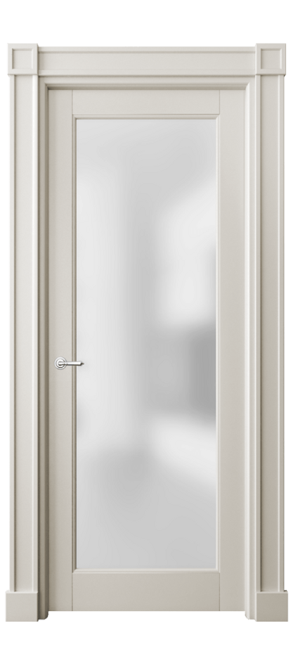 Межкомнатная дверь Тоскана Элегантэ 6300 Матовый облачно-серый Сатинированное стекло Цена 127639 ₽ | Volhovec