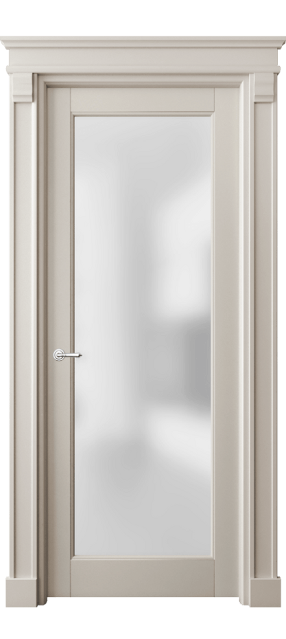 Межкомнатная дверь Тоскана Элегантэ 6300 Матовый светло-бежевый Сатинированное стекло Цена 156439 ₽ | Volhovec