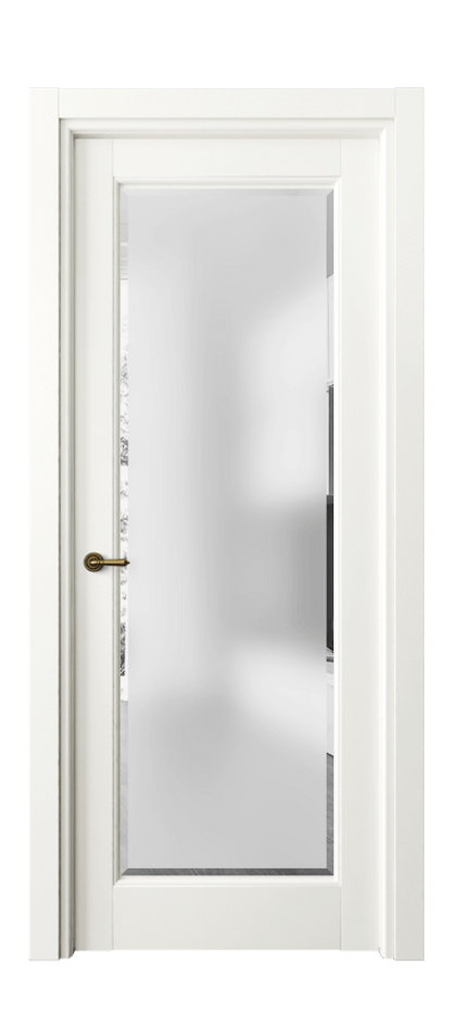 Межкомнатная дверь Тоскана Ромбо 6300 Матовый жемчужный Сатинированное стекло с фацетом Цена 94299 ₽ | Volhovec