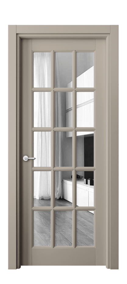 Межкомнатная дверь Toscana Grigliato 6311 Бук бисквитный Двустороннее зеркало, триплекс, 6 мм Цена 88479 ₽ | Volhovec