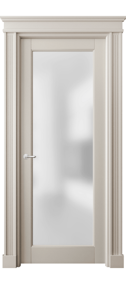 Межкомнатная дверь Тоскана Элегантэ 6300 Матовый светло-бежевый Сатинированное стекло Цена 156439 ₽ | Volhovec