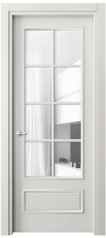 Межкомнатная дверь Париж 8112 Матовый серый Прозрачное стекло Цена 61724 ₽| Volhovec