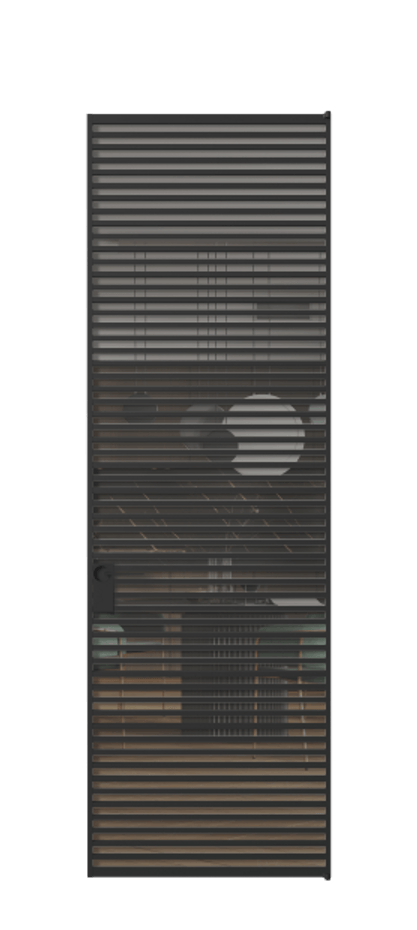 Алюминиевая дверь АЛПЛ040.07 Алюминий Черный Прозрачное серое стекло, триплекс Цена 177520  | Volhovec