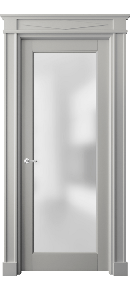 Межкомнатная дверь Тоскана Элегантэ 6300 Матовый нейтральный серый Сатинированное стекло Цена 156439 ₽ | Volhovec