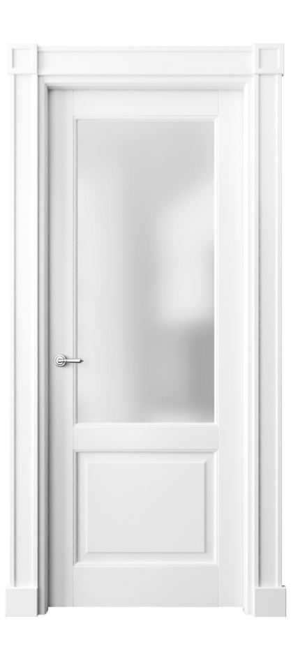 Межкомнатная дверь Тоскана Плано 6302 Матовый белоснежный Сатинированное стекло Цена 127639 ₽ | Volhovec