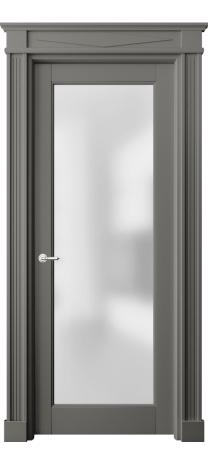Межкомнатная дверь Тоскана Элегантэ 6300 Матовый классический серый Сатинированное стекло Цена 161519 ₽ | Volhovec