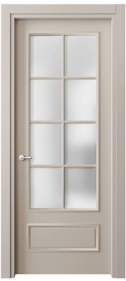 Дверь межкомнатная Париж 8112 Матовый светло-бежевый Сатинированное стекло Гладкий наличник МСБЖ Цена 61724 ₽ Наличники уже входят в базовый комплект. Фабрика дверей Волховец 8 (800) 551 43 19 Межкомнатная дверь Париж 8112 Матовый светло-бежевый Сатинированное стекло Цена 61724 ₽| Volhovec