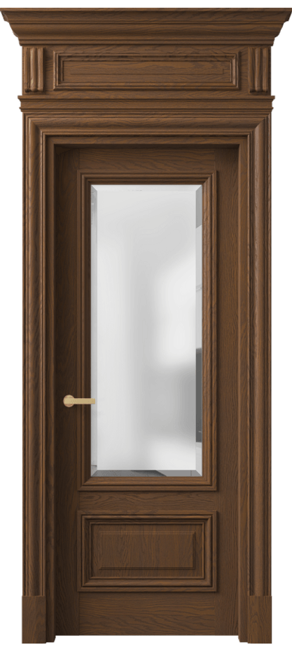 Межкомнатная дверь Antique 7306 Дуб каштановый матовый Сатинированное стекло с фацетом, 6 мм Цена 251069 ₽ | Volhovec