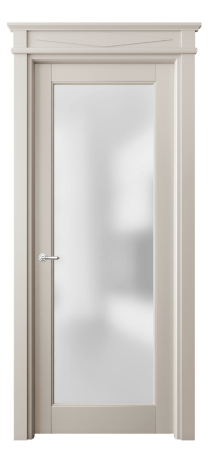 Межкомнатная дверь Тоскана Элегантэ 6300 Матовый светло-бежевый Сатинированное стекло Цена 118059 ₽ | Volhovec