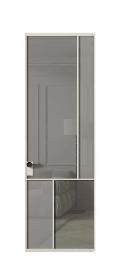 Межкомнатная дверь Mosaic АЛПЛ041.21 Алюминий облачно-серый Сатинированное серое стекло, триплекс, 6 мм + Прозрачное серое стекло, триплекс, 6 мм Цена 25937720 so'm | Volhovec