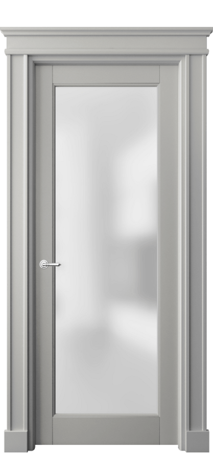 Межкомнатная дверь Тоскана Элегантэ 6300 Матовый нейтральный серый Сатинированное стекло Цена 151659 ₽ | Volhovec