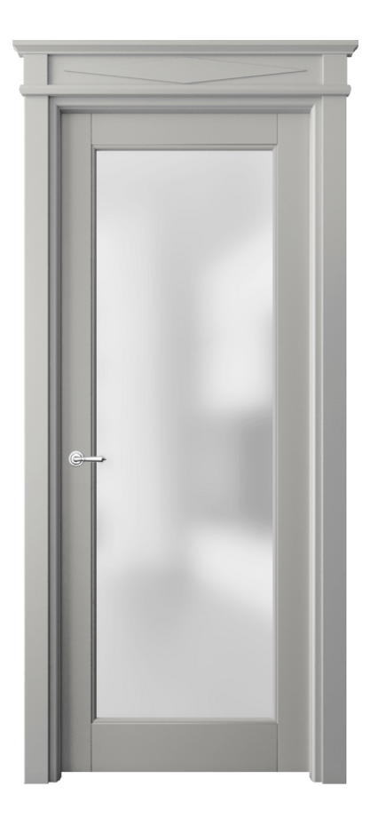 Межкомнатная дверь Тоскана Элегантэ 6300 Матовый нейтральный серый Сатинированное стекло Цена 118059 ₽ | Volhovec