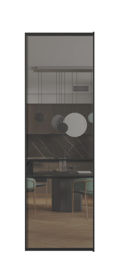 Алюминиевая дверь АЛПЛ040.02 Алюминий Черный Прозрачное серое стекло, триплекс Цена 115420  | Volhovec