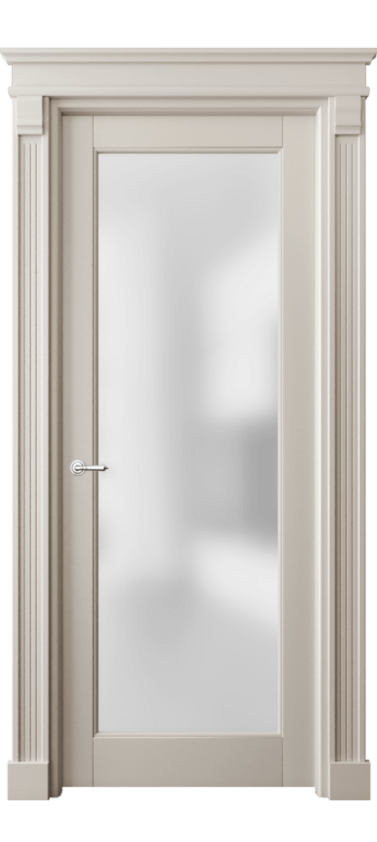 Межкомнатная дверь Тоскана Элегантэ 6300 Матовый светло-бежевый Сатинированное стекло Цена 161219 ₽ | Volhovec