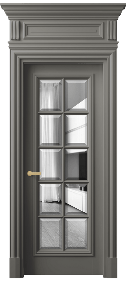 Межкомнатная дверь Антик 7310 Матовый классический серый Двустороннее зеркало с фацетом, триплекс Цена 186009 ₽ | Volhovec
