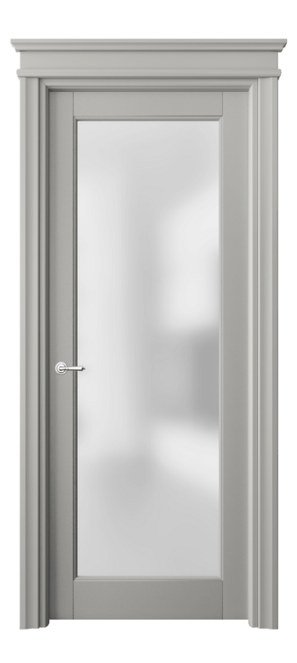 Межкомнатная дверь Тоскана Элегантэ 6300 Матовый нейтральный серый Сатинированное стекло Цена 115659 ₽ | Volhovec