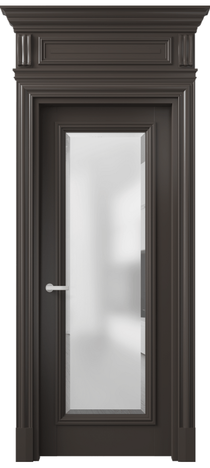 Межкомнатная дверь Антик 7300 Матовый антрацит Сатинированное стекло с фацетом Цена 164609 ₽ | Volhovec