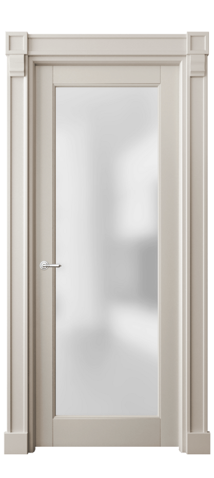 Межкомнатная дверь Тоскана Элегантэ 6300 Матовый светло-бежевый Сатинированное стекло Цена 158930 ₽ | Volhovec