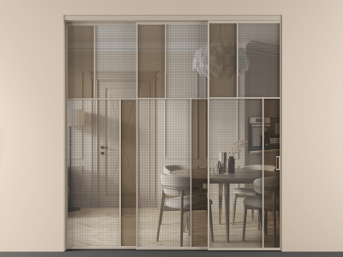 Перегородка Mosaic внутри проема телескопик синхро-3 #VENDORCODE# #FURNISH# #GLASS# Цена #PRICE# #CURRENCY# | Volhovec