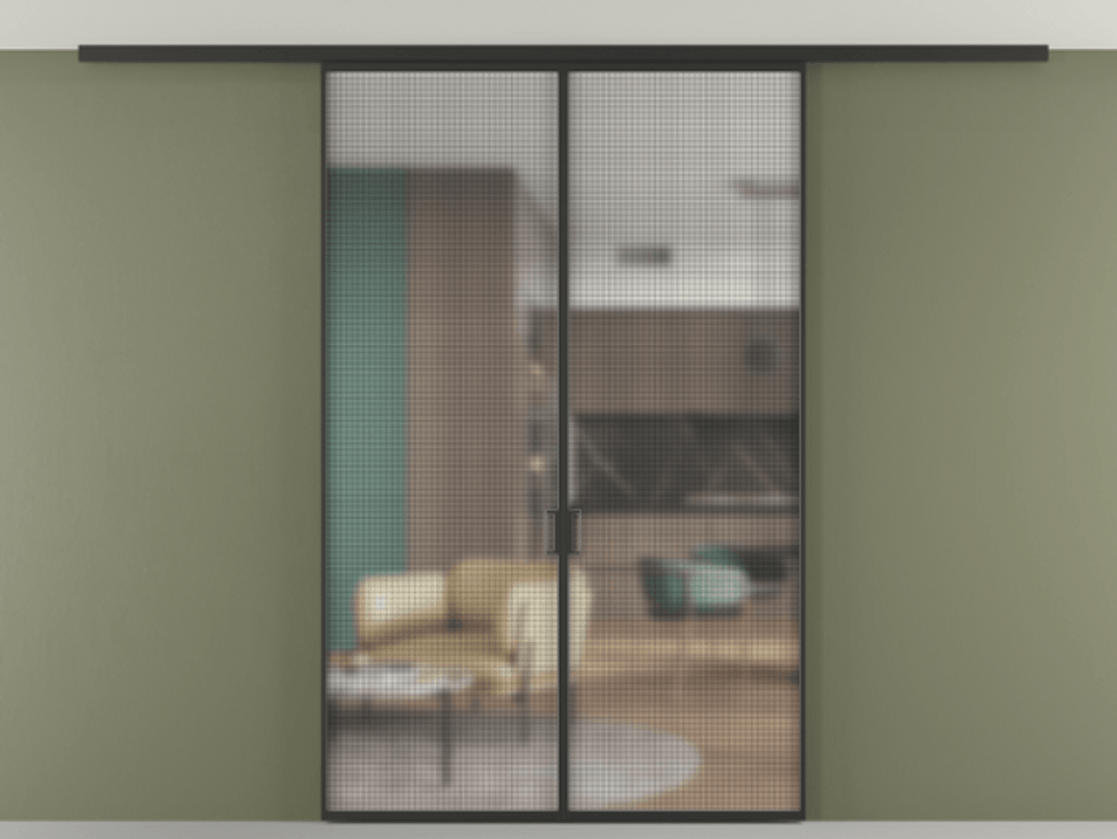 Перегородка Formato вдоль стены на потолок двустворчатая #VENDORCODE# #FURNISH# #GLASS# Цена #PRICE# #CURRENCY# | Volhovec