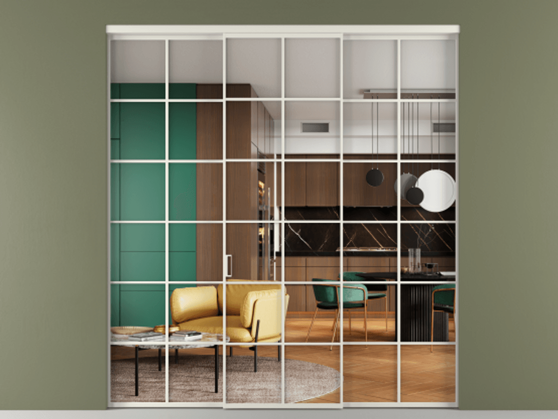 Перегородка Формато внутри проёма 3 створки АЛПР 040.05 Алюминий Белый Прозрачное стекло "Кристал Вижн", калёное. Скрытый короб БЕЛ Цена 275660 ₽ 1. Полотно 3 шт. (800/2100 мм)
2. Комплект установки раздвижной системы
3. Базовый комплект фурнитуры
4.Ручка Рондо. Фабрика дверей Волховец 8 (800) 551 43 19 Перегородка Формато внутри проёма 3 створки АЛПР 040.05 Алюминий Белый Прозрачное стекло "Кристал Вижн", калёное Цена 275660 ₽ | Volhovec