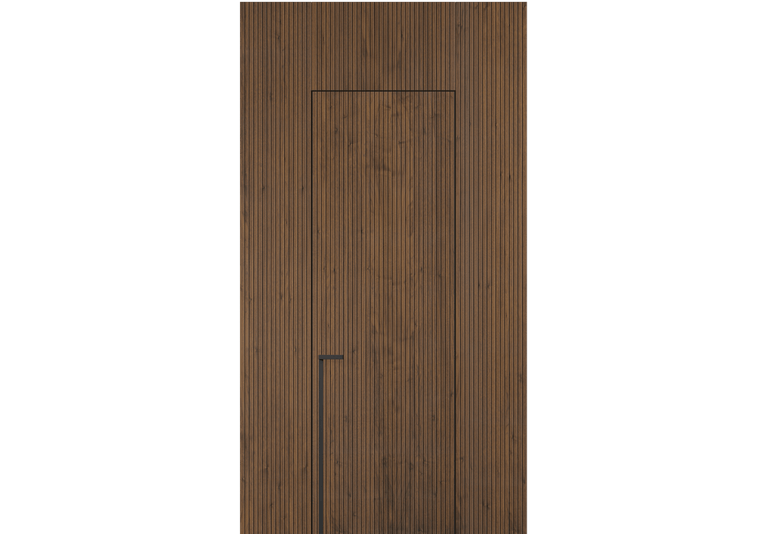 Панели для отделки стен Стеновая панель Фрезерованные Орех медный матовый. Цвет Орех медный матовый. Материал Шпон Naturwood. Коллекция Фрезерованные. Картинка.